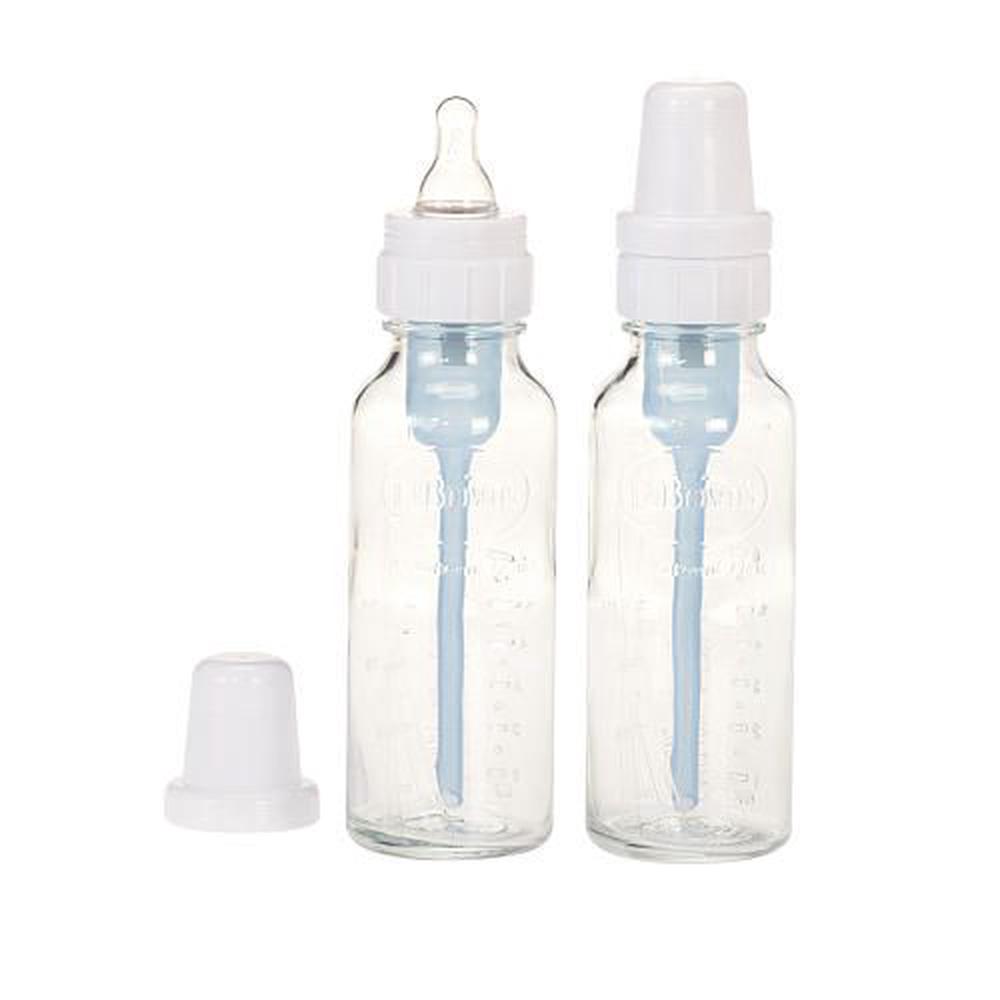Dr. Brown's Natural Flow Narrow Glass Baby Bottles 240ml (2 Pack) w