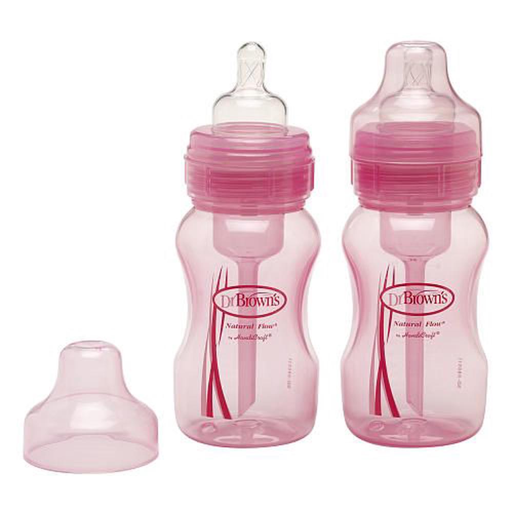 Dr. Brown's Special Edition Wide Neck Twin Pack Bottle (Pink) 240mL Buy online at The Nile