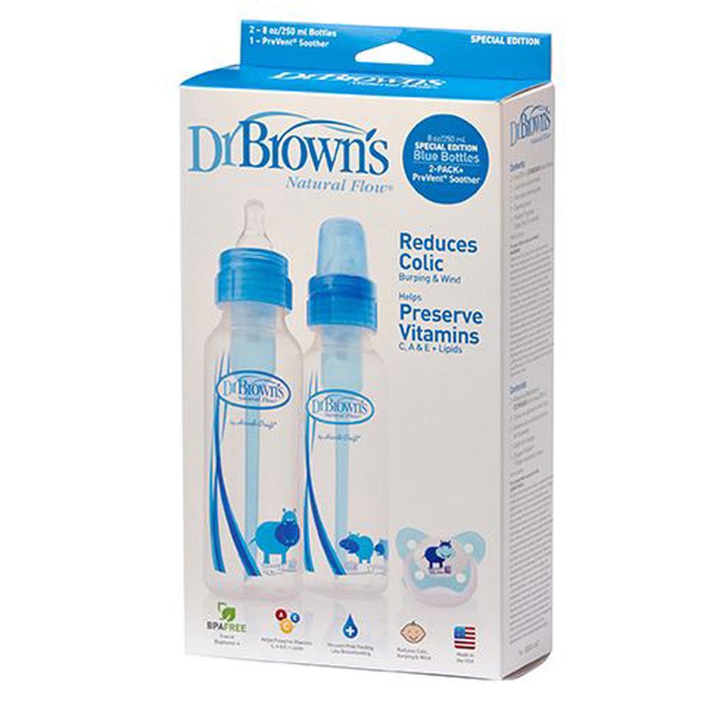 Dr. Brown's Narrow Neck Deco Bottles & Pacifier Gift Set (Blue) Buy