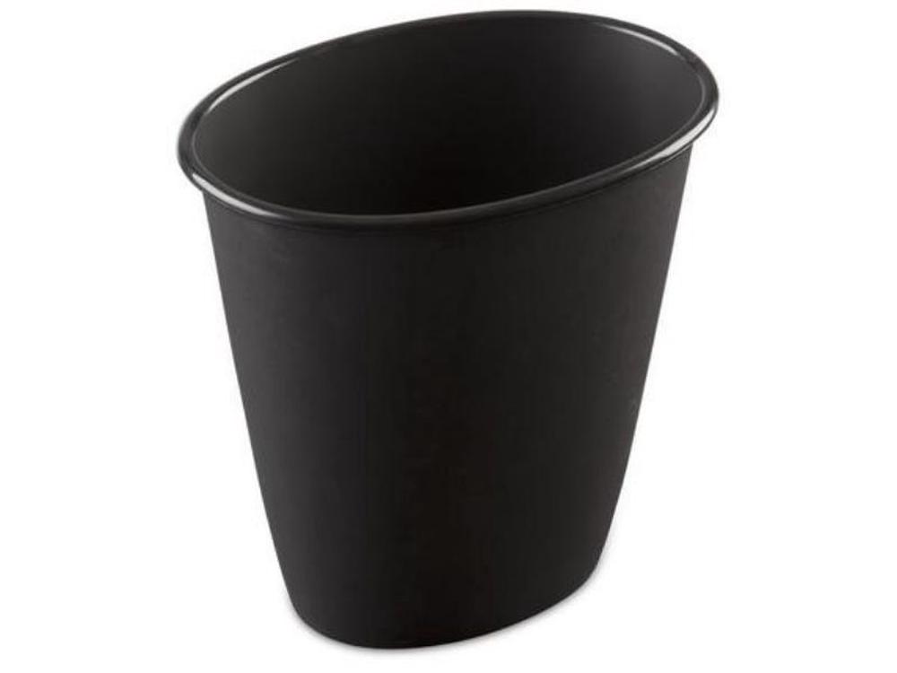Sterilite Oval Vanity Waste Basket (Black), 0073149101198