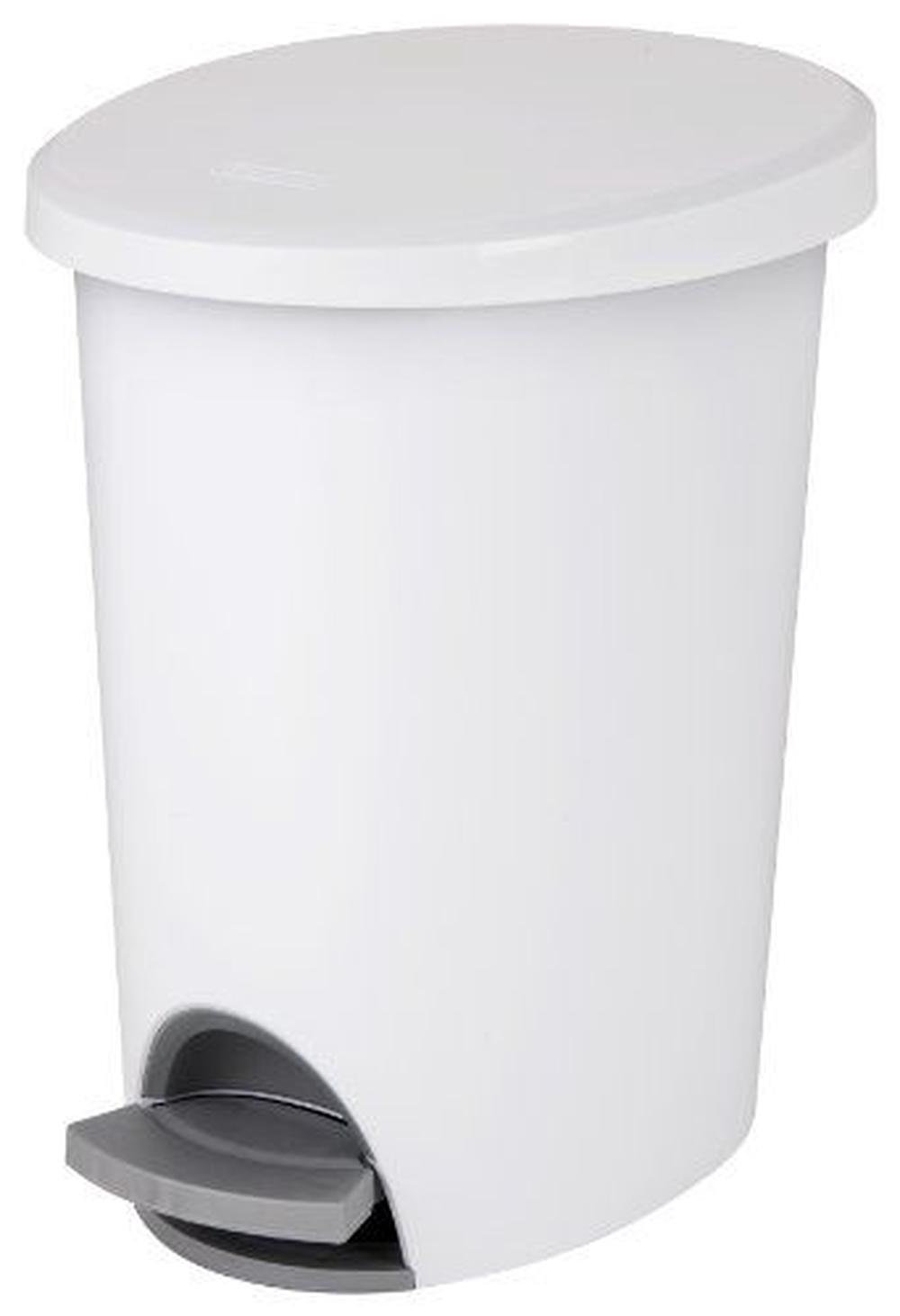 Sterilite 10818002  2.6-Gallon Ultra Step-On Wastebasket, 2-Pack, White, 0073149108180
