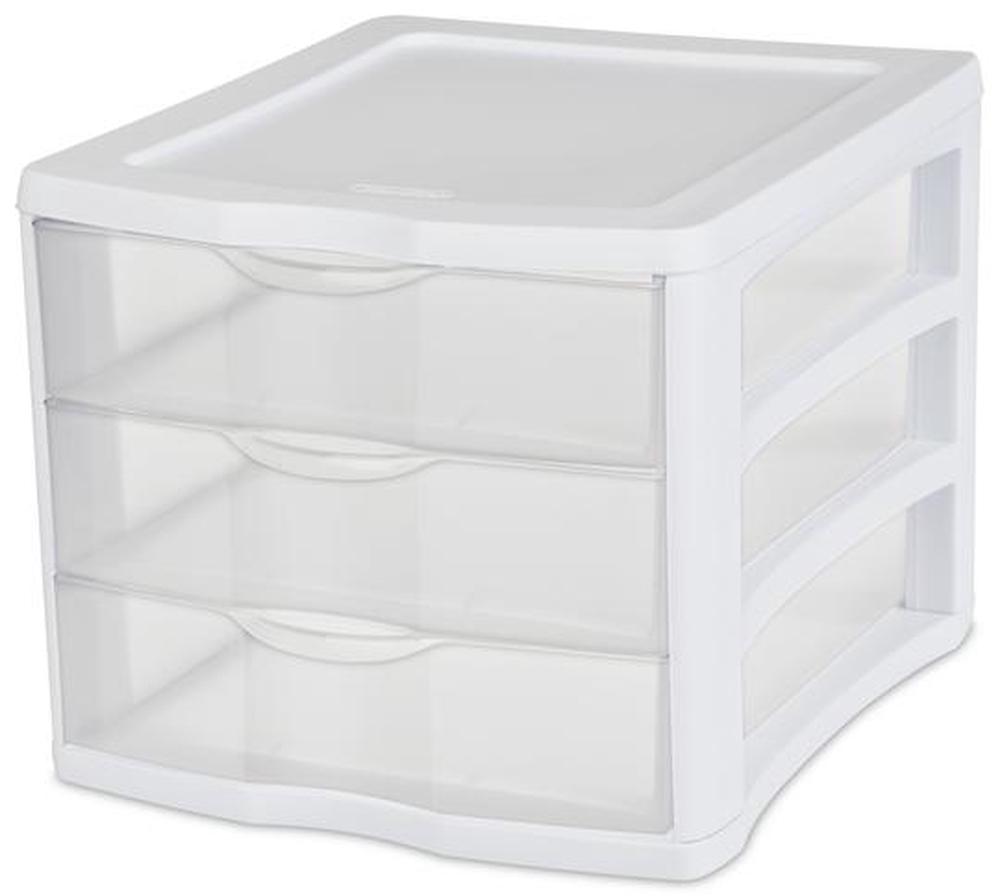Sterilite ClearView 3-Drawer Organiser (White), 0073149179180