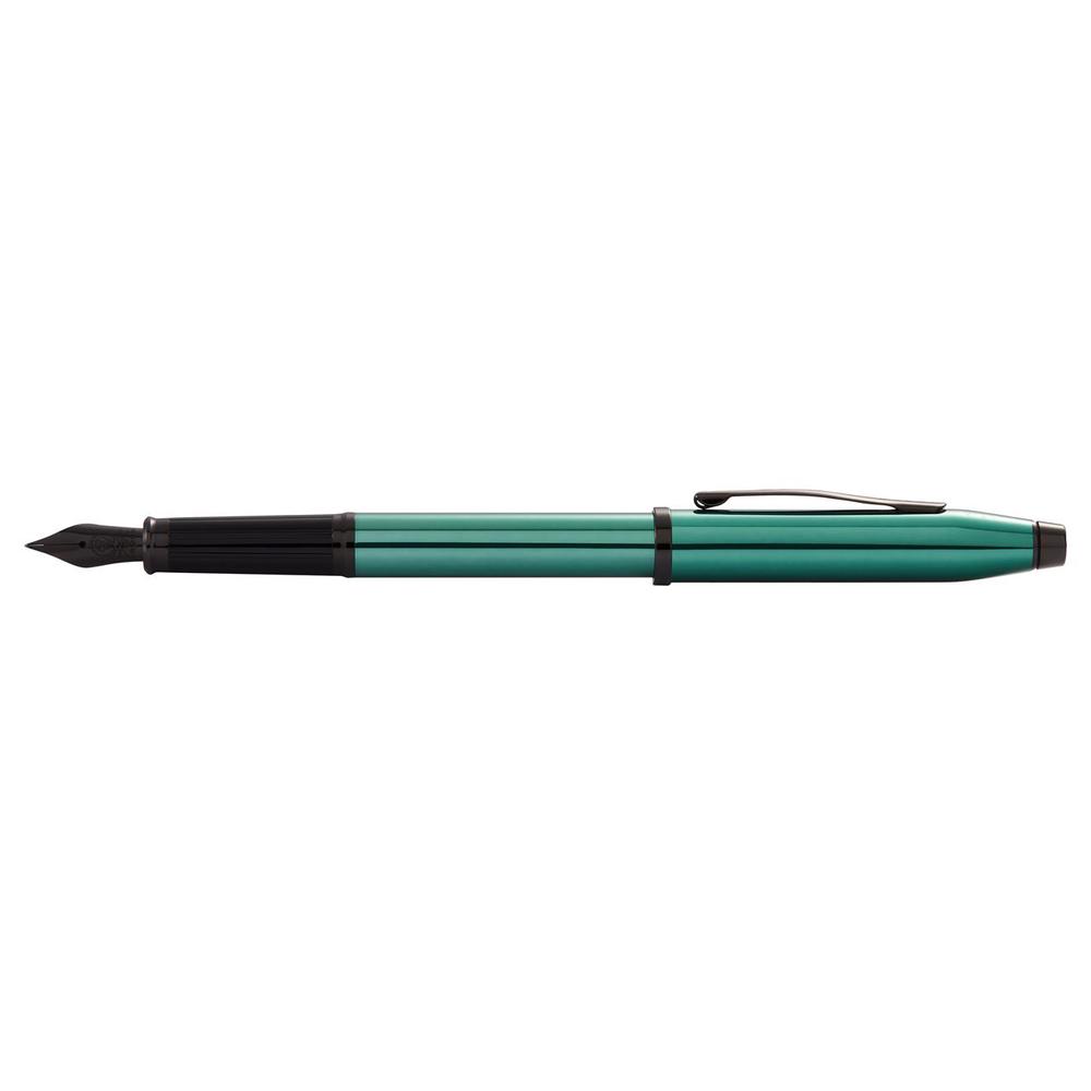 Century II T/L Lacquer & HP Black Fountain Pen, Fine Nib (Green), 0073228141558