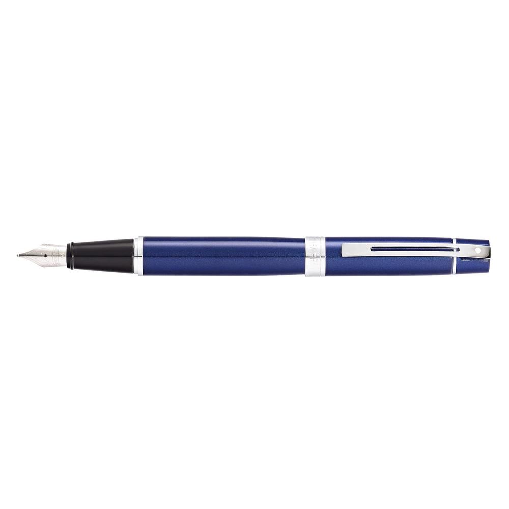 300 Lacq/Chrome Plated Medium Fountain Pen (Blue), 0074040005776