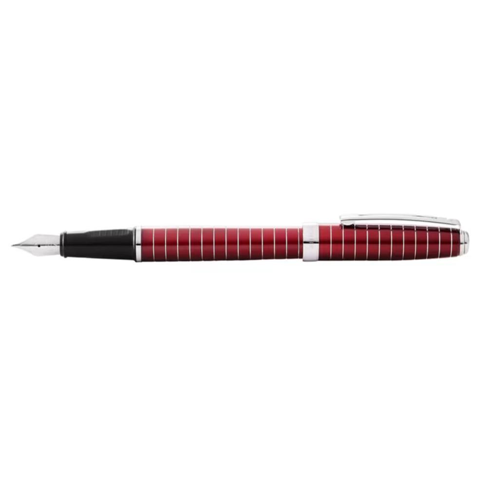 Prelude Red Lacquer & EngravedLines Fountain Pen, 0074040007824