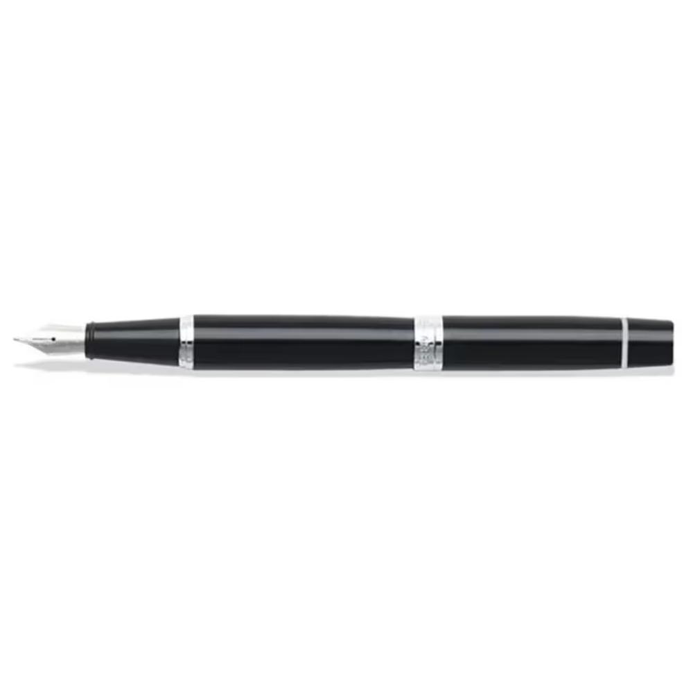 300 Glossy Black+Chrome Trim Fountain Pen, 0074040541946
