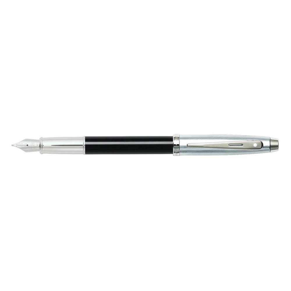 100 Lacquer/Chrome Plated Medium Fountain Pen HS (Black), 0074040551570