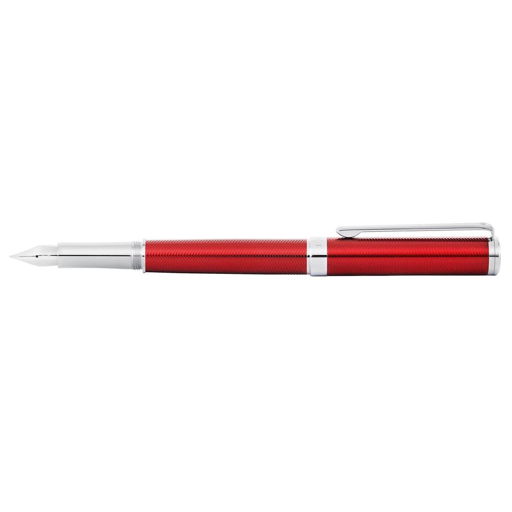 Intensity Engraved Lacq/Chrome Trim Fountain Pen, Fine Nib (Red), 0074040553413