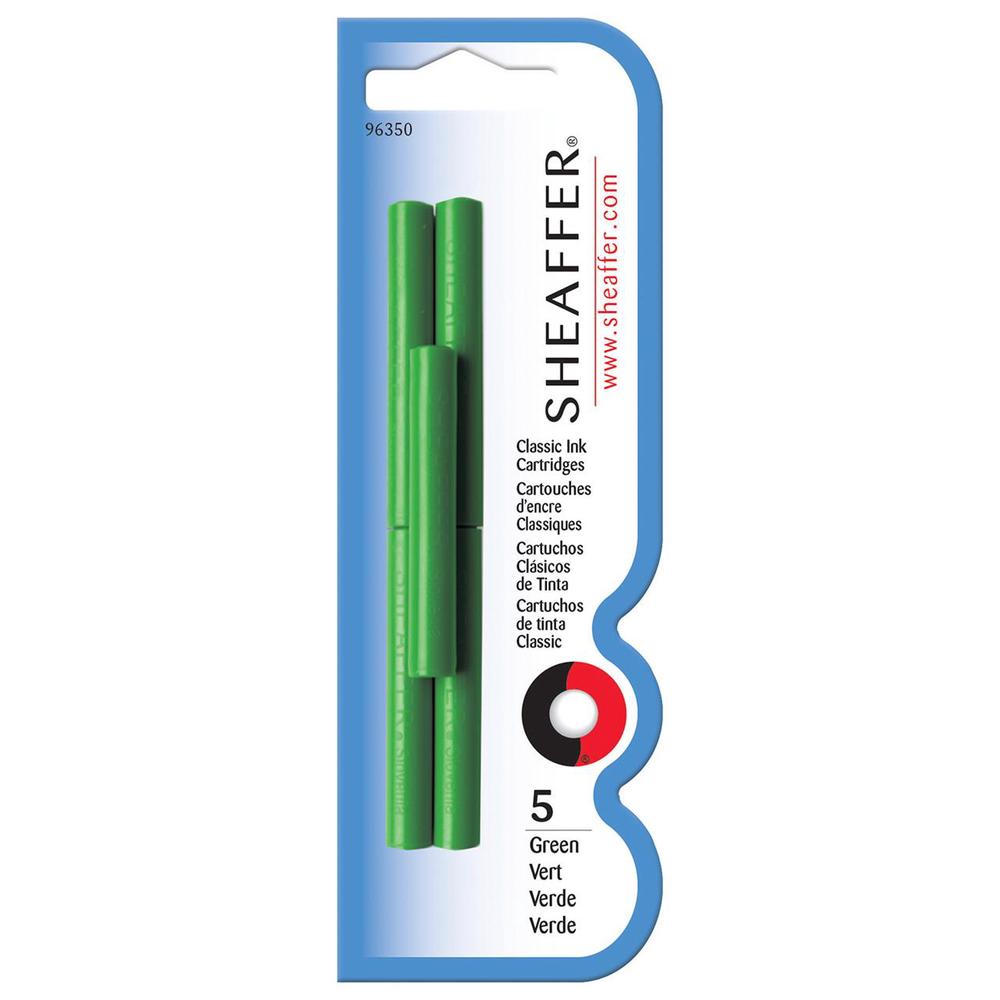 Skrip Ink FP Cartridge, Pack of 5 (Green), 0074040963502