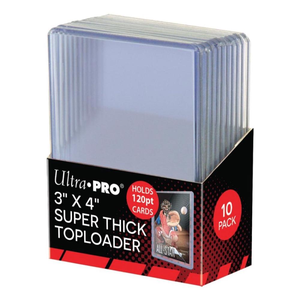 Ultra Pro Super Thick 120pt Toploader, 10ct - 3x4 Inches, 0074427823016