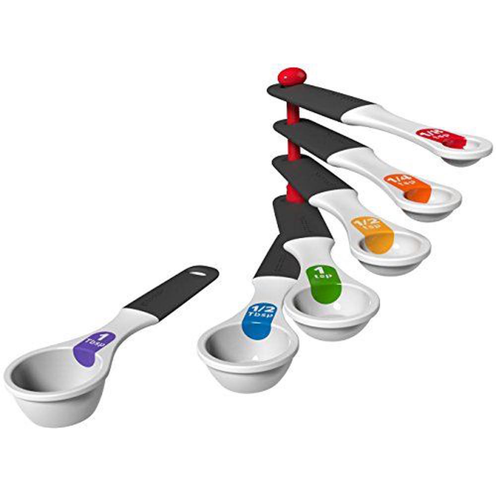 Good Cook Touch 6 Piece Measuring Spoon Set, White, 0076753203289