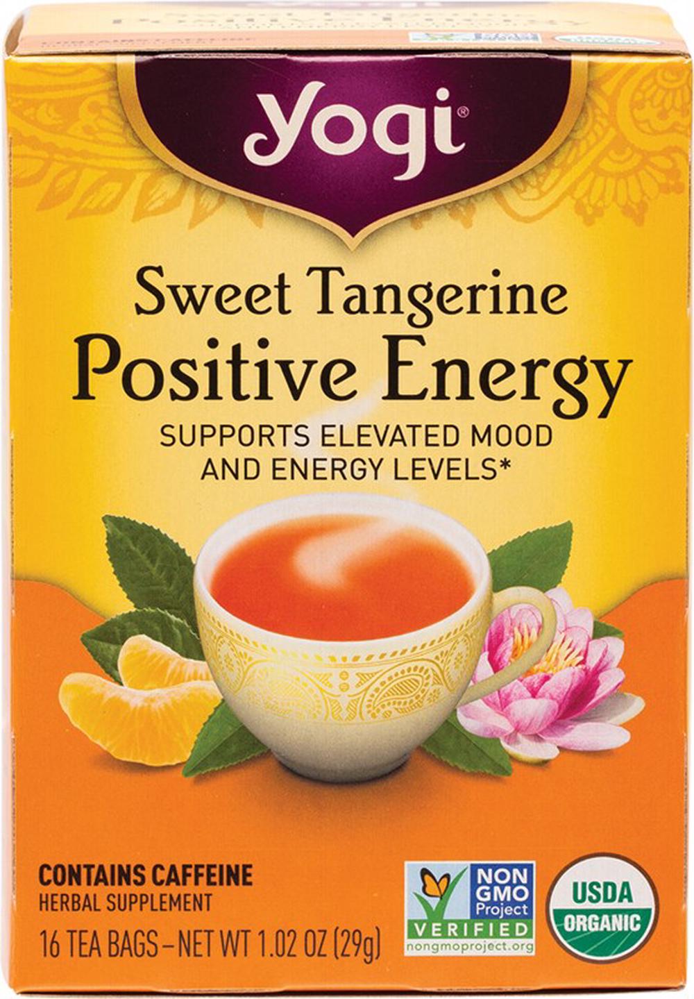 Herbal Tea Bags (Sweet Tangerine Positive Energy), 16 Pieces, 0076950204553