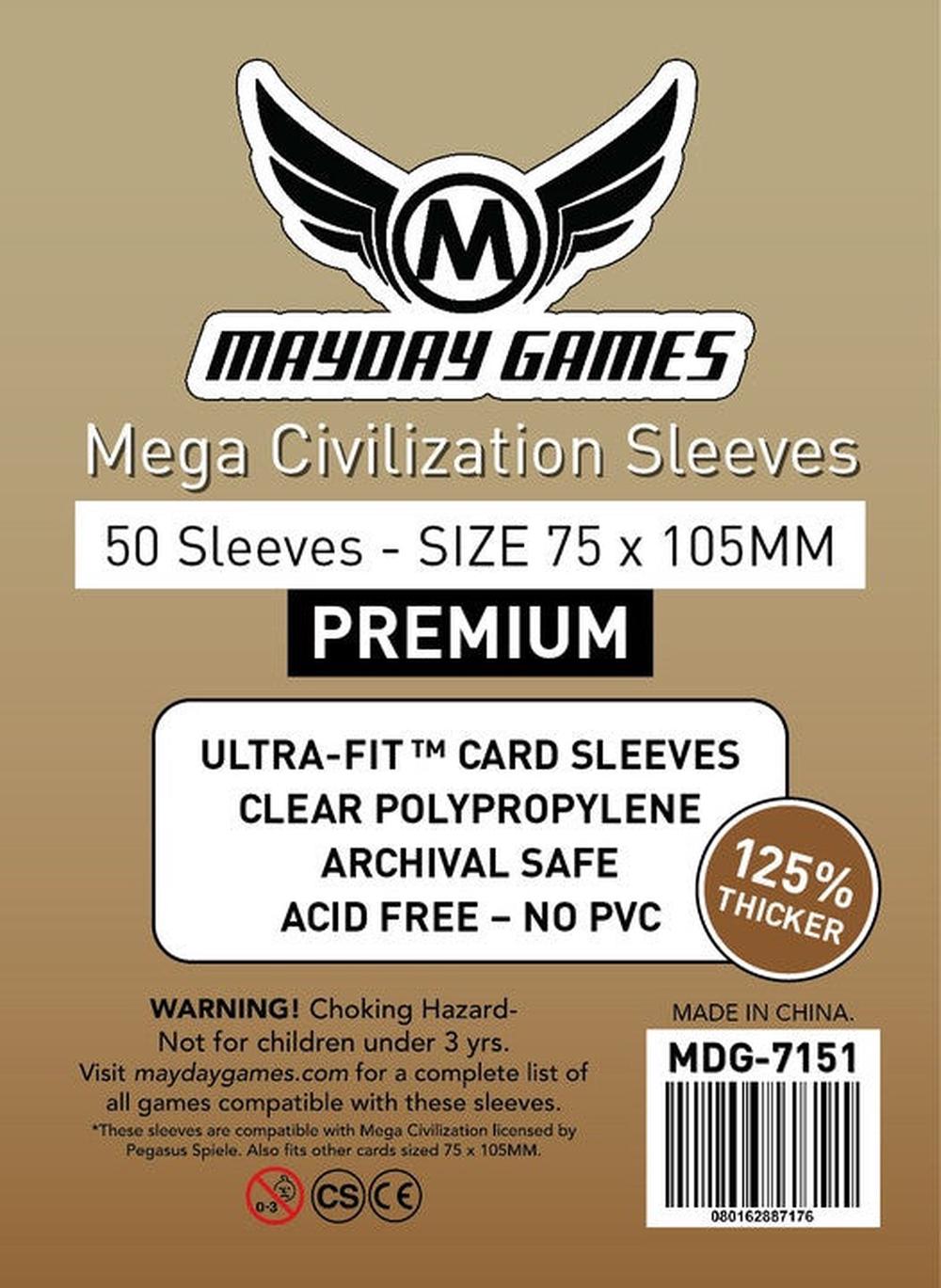 Premium Mega Civilization Sleeves, 50 Sleeves - 75x105mm, 0080162887176