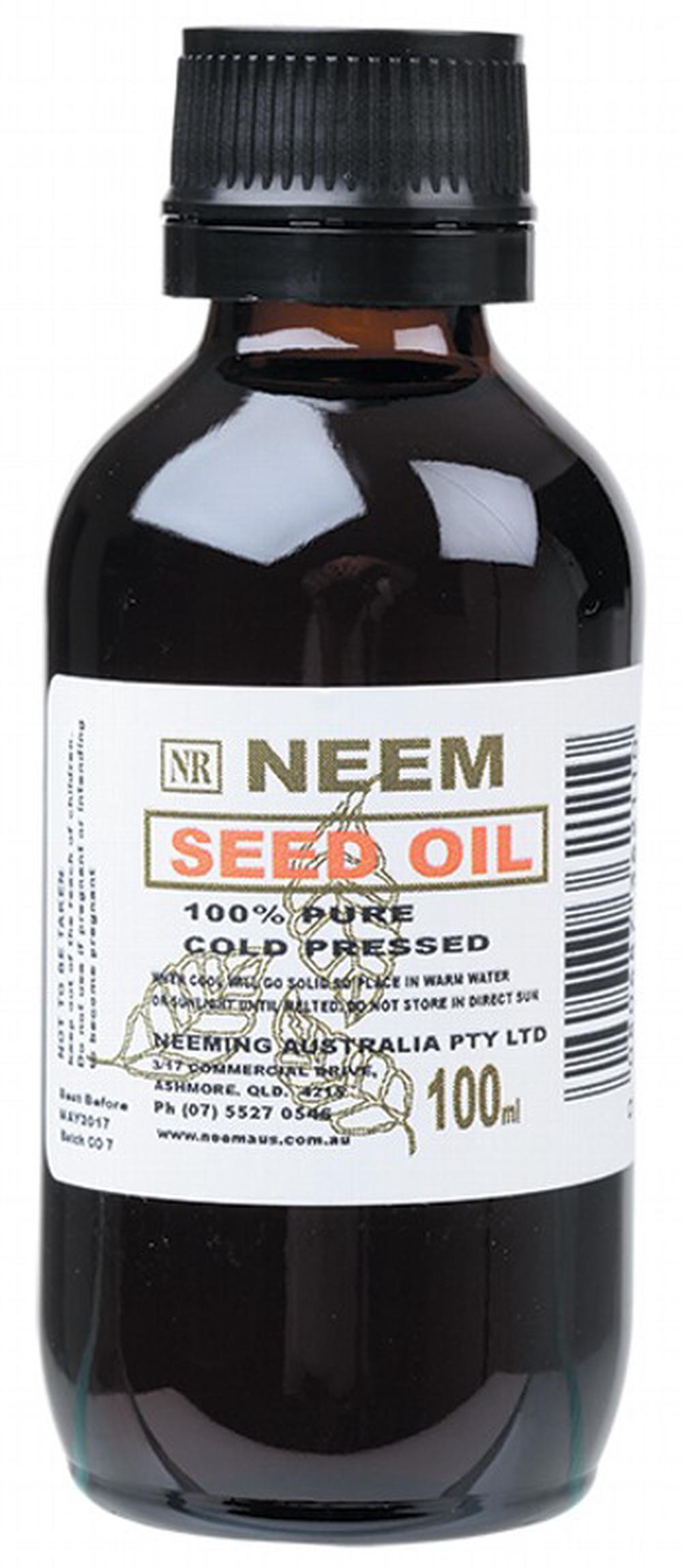 Neem Seed Oil 100% Pure & Cold Pressed - 100mL, 0080687362110