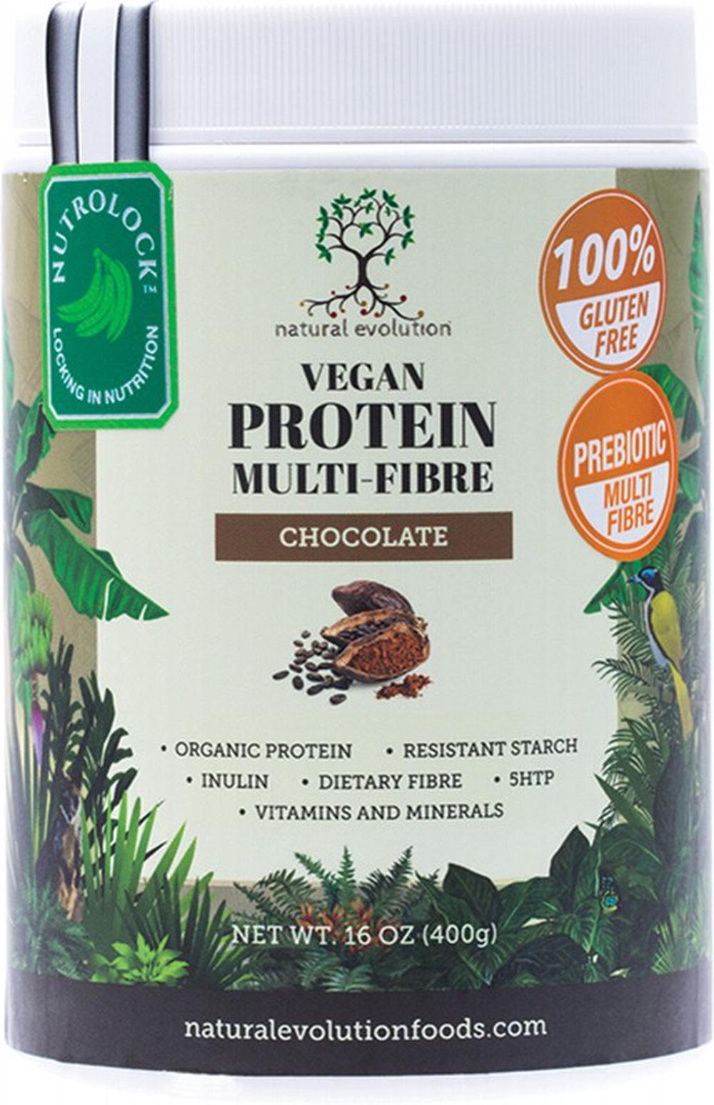 Natural Evolution Vegan Protein Multi-Fibre (Chocolate) - 400g, 0080687505685