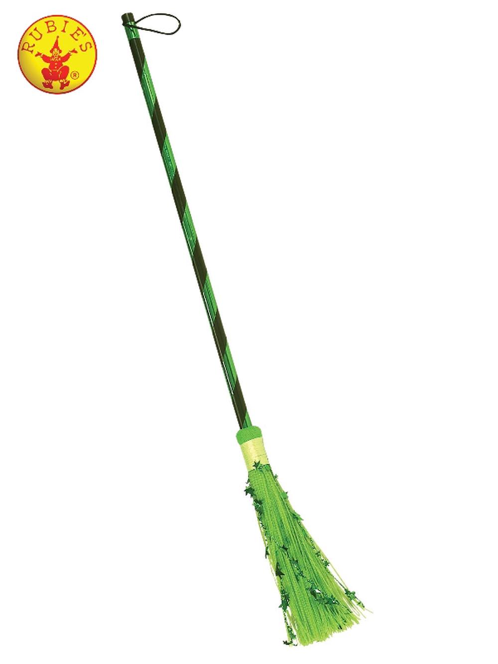 Rubies Witch Broom Metallic (Green), 0082686061117