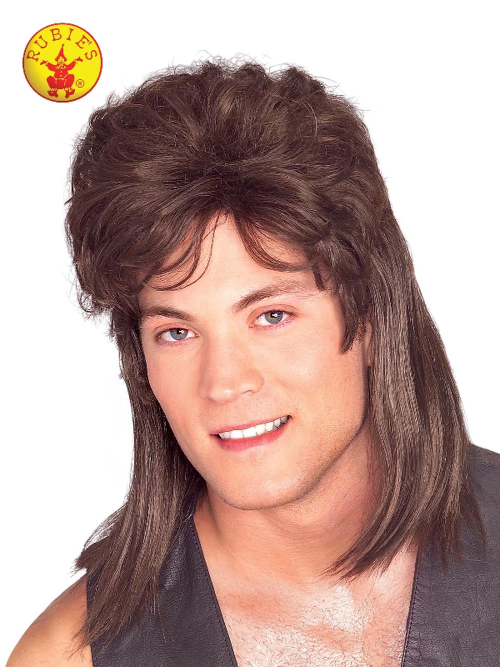Mullet Brown Adult Wig, 0082686511643