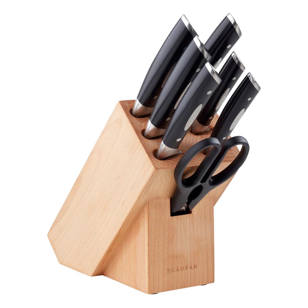 Scanpan Classic Knife Block Set, 8 Piece, 0083421177018