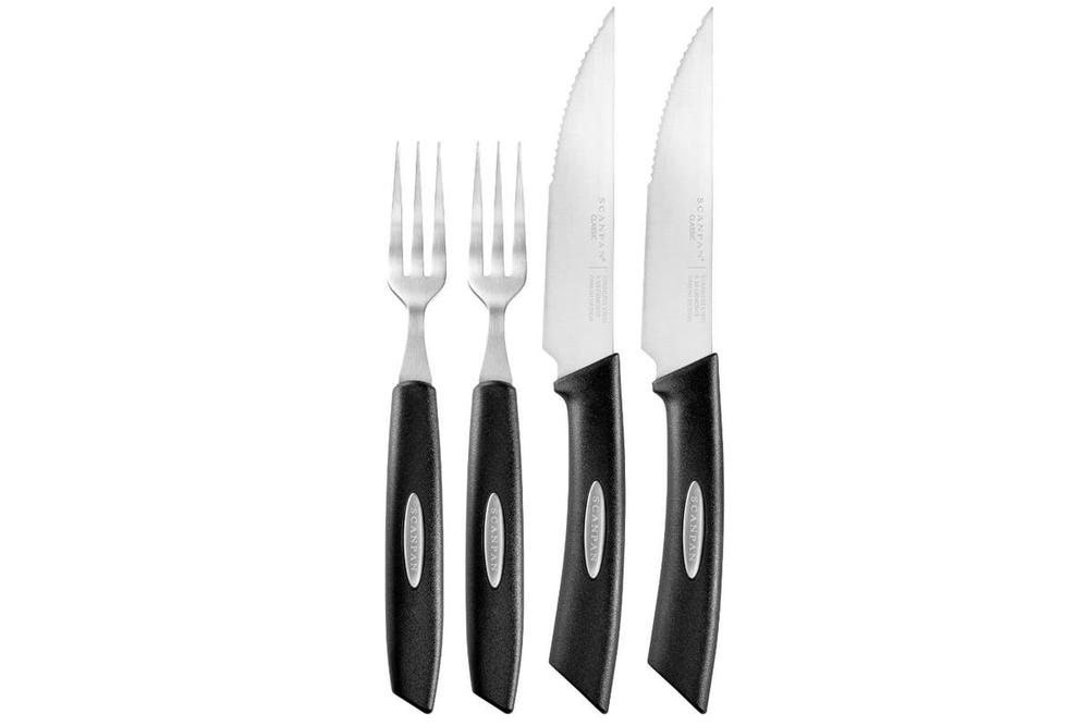 Scanpan Classic Texas Steak Knife and Fork Set, 4 Piece Buy online at