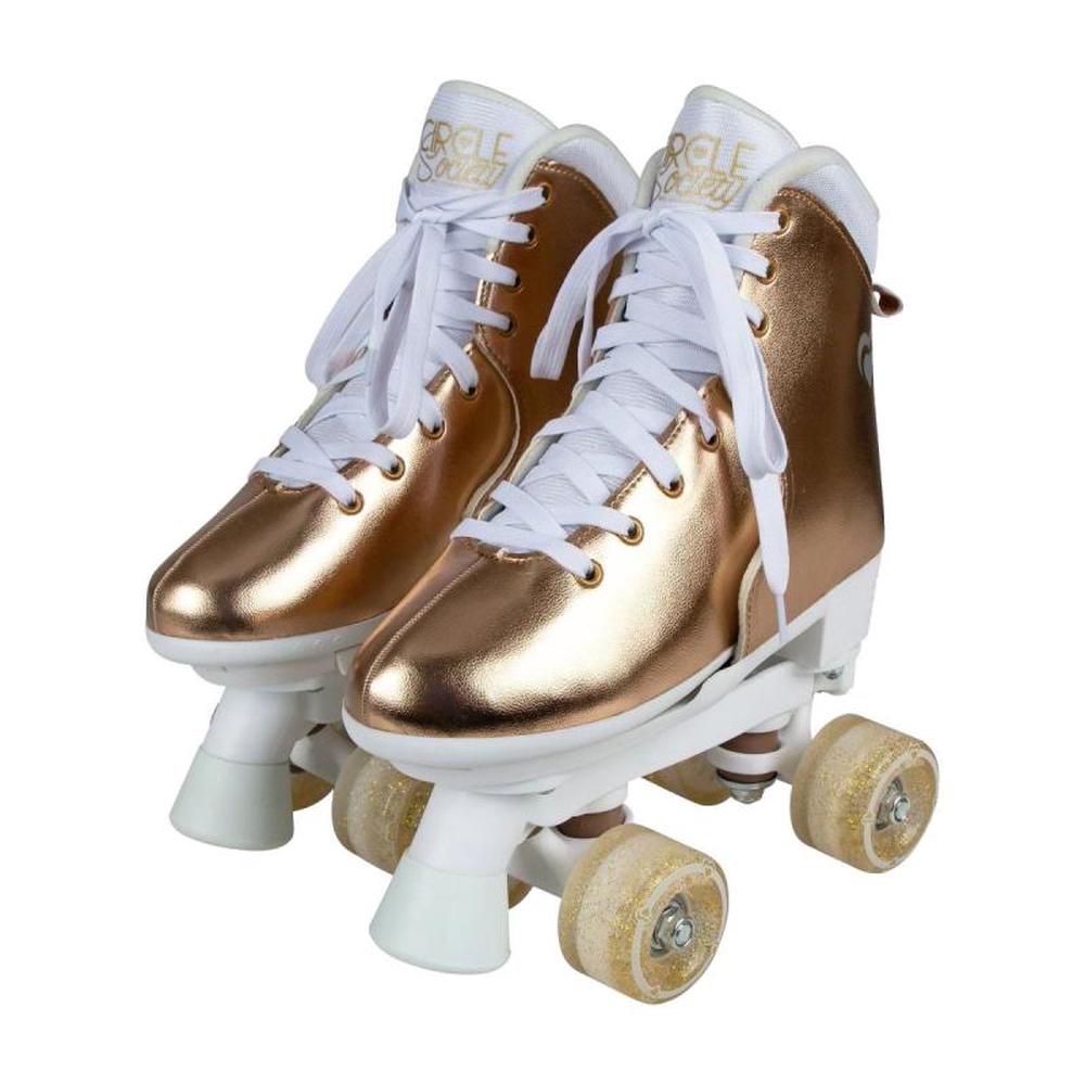 Circle Society Metallic Rose Gold Roller Skates - Size 3-7, 0085955176475