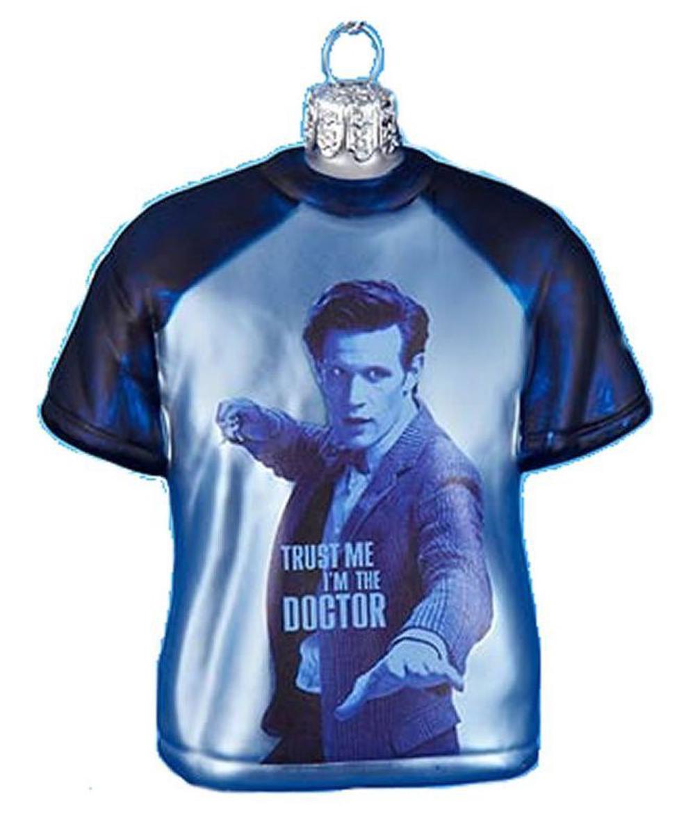 Doctor Who - 3.5 Inch T-Shirt Shape Glass Xmas Ornament, 0086131269646