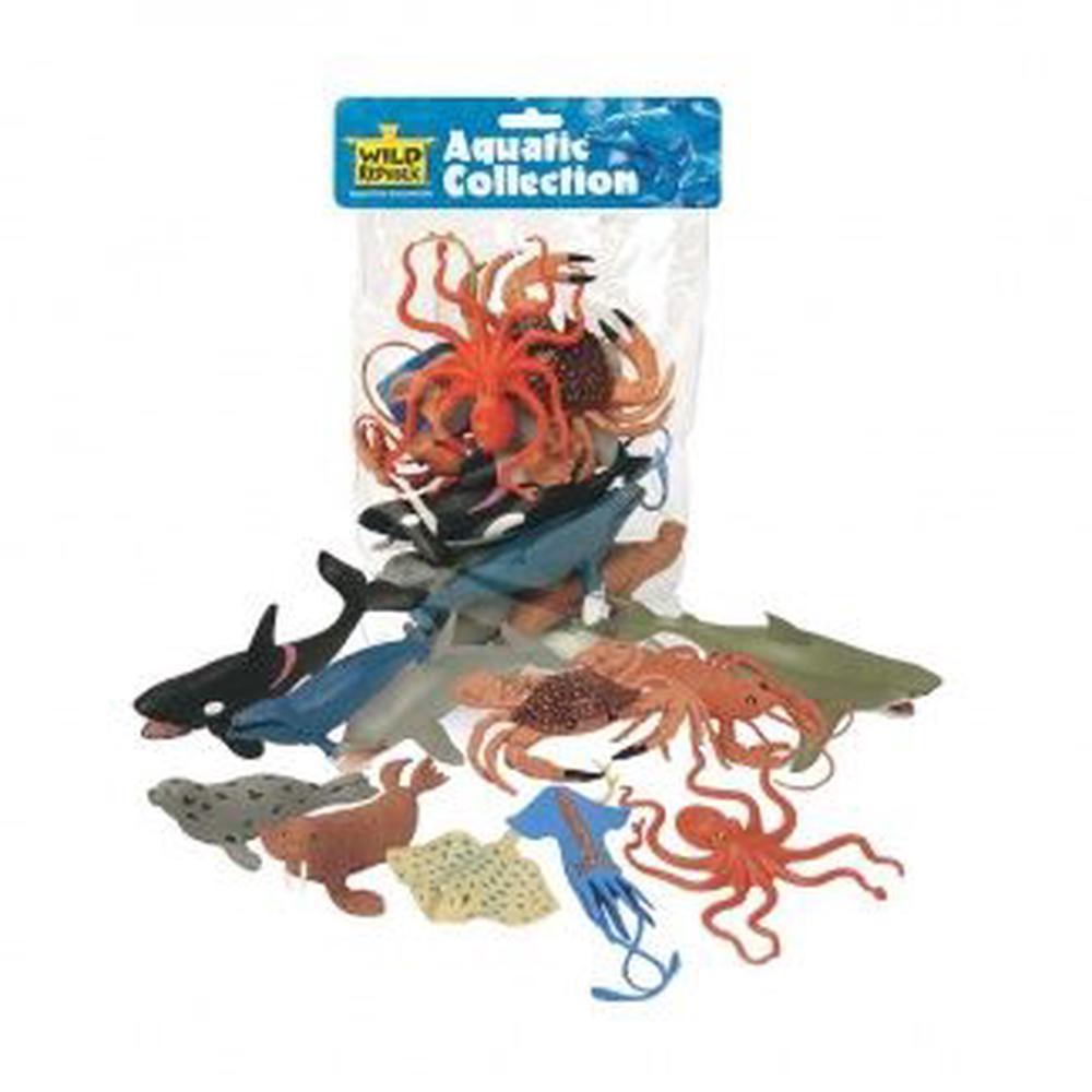 Wild Republic Aquatic Animal Figures 11 pieces, 0092389641288