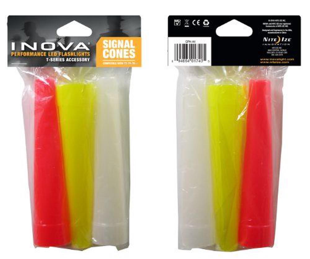 Nite Ize CPK-A1 Inova LED Signal Cone Flashlight, Red/White/Yellow, 3-Pack, 0094664017405