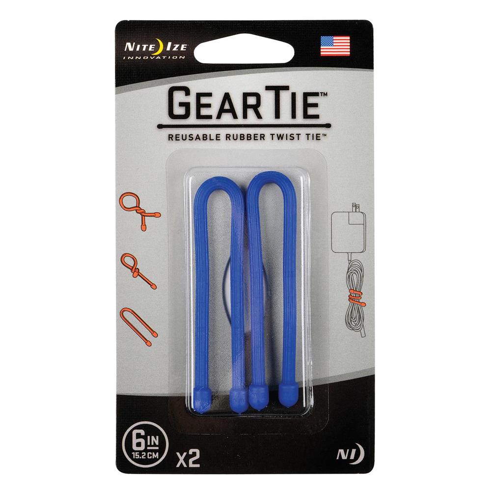 Nite Ize Gear Tie Reusable Rubber Twist Tie, Pack of 2 (Bue) - 6 inches by Nite Ize - ISBN: 0094664018105