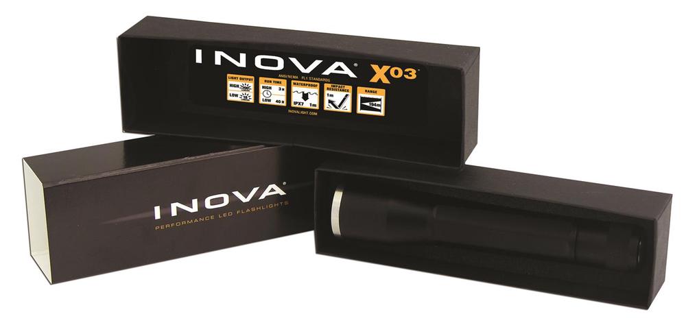 Inova XO3 Dual Mode Flashlight in Gift Box (Black), 0094664018785
