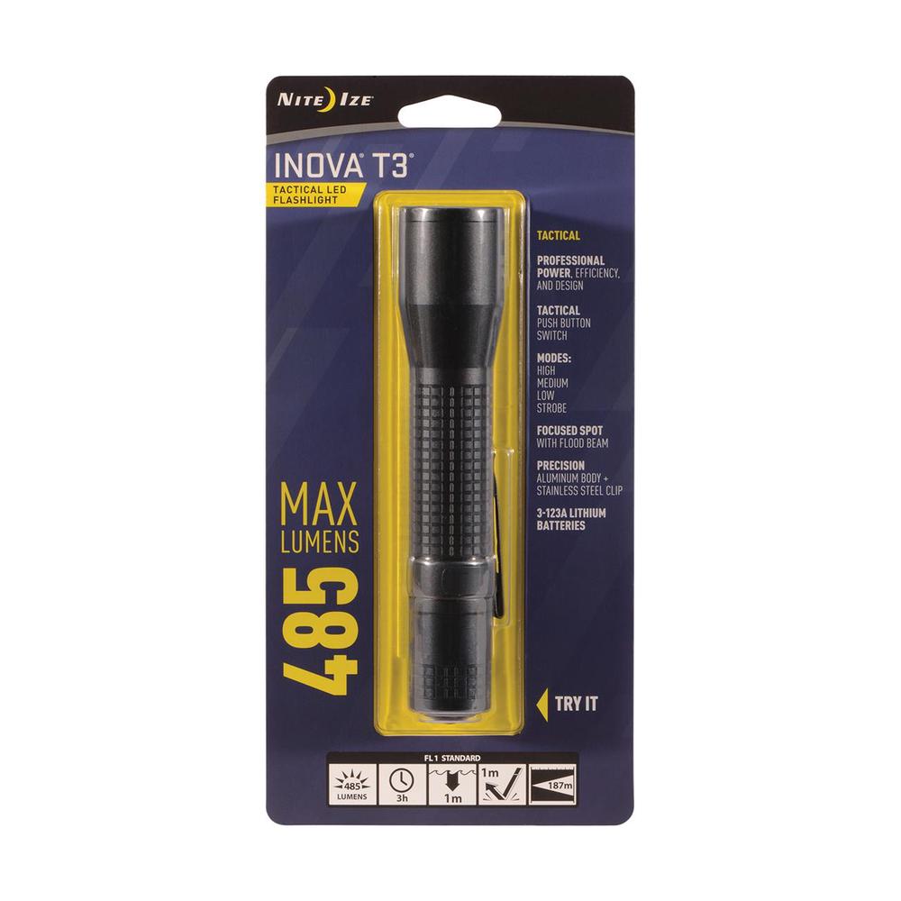 T3 Tactical LED Flashlight (Black), 0094664023468