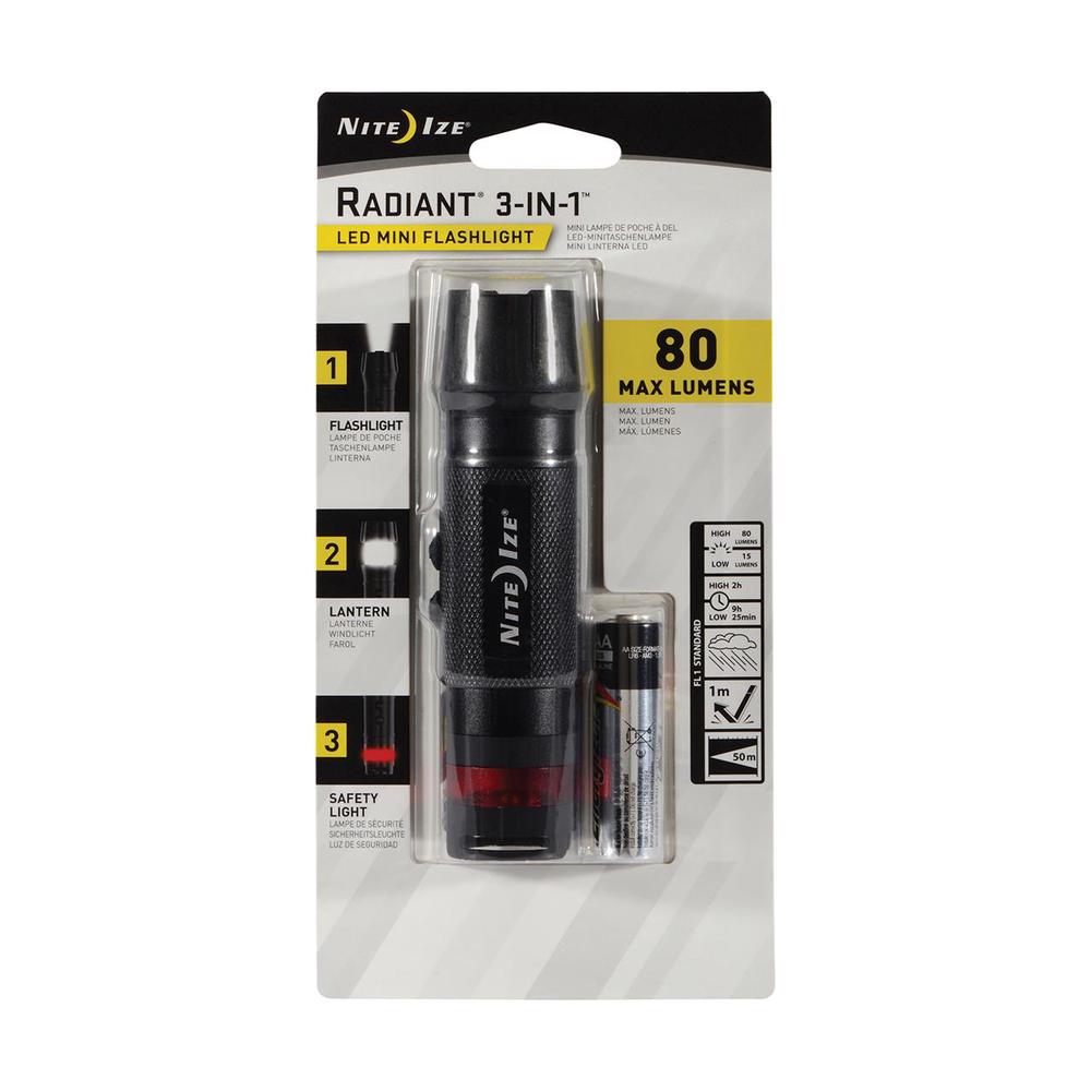 Radiant 3-in-1 LED Mini Flashlight (Black), 0094664035119