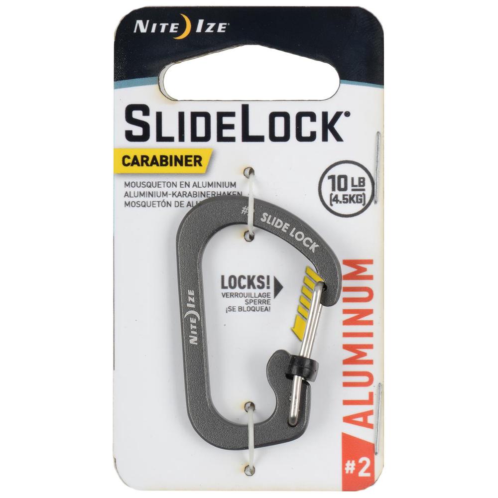 Slidelock Carabiner Aluminum #2 (Charcoal), 0094664040366