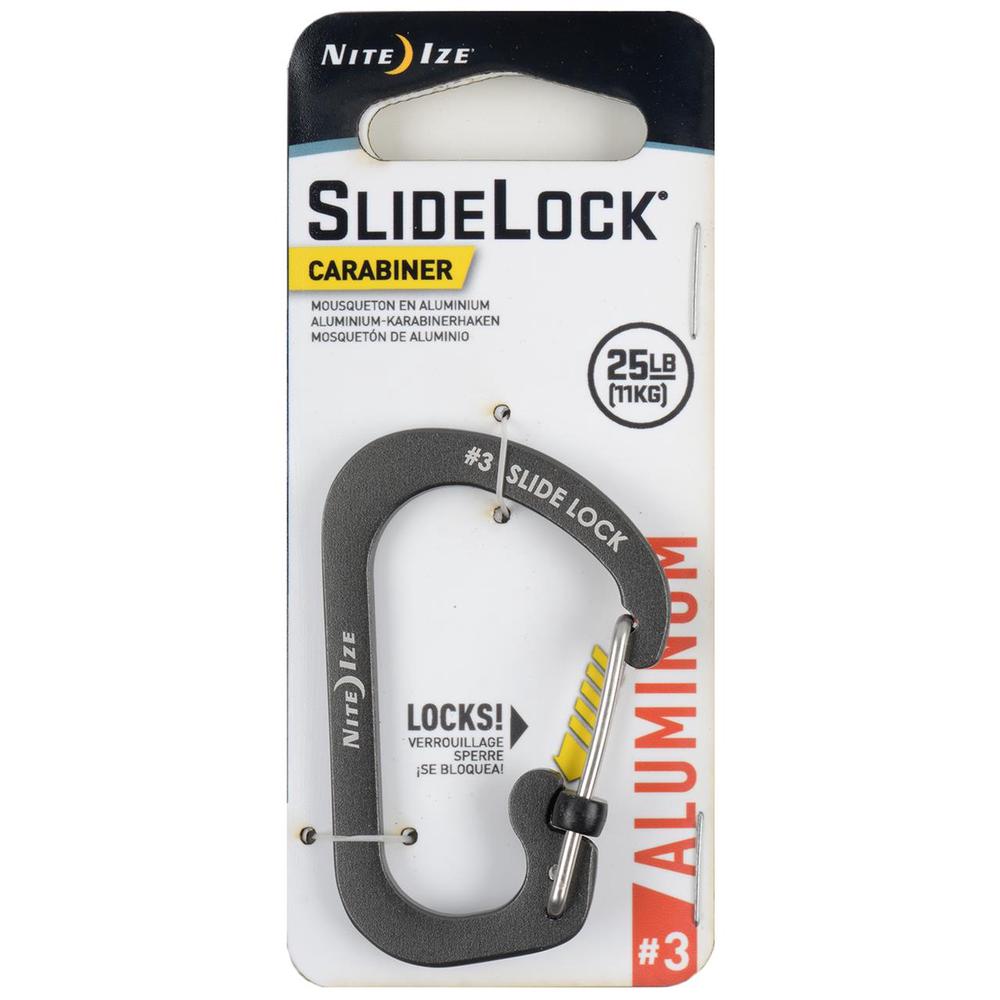 Slidelock Carabiner Aluminum #3 (Charcoal), 0094664040403