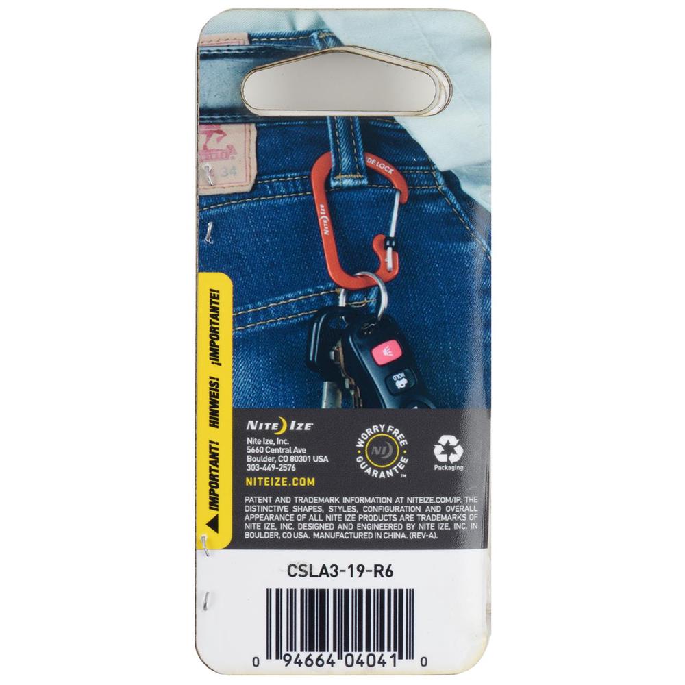 Slidelock Carabiner Aluminum #3 (Orange), 0094664040410