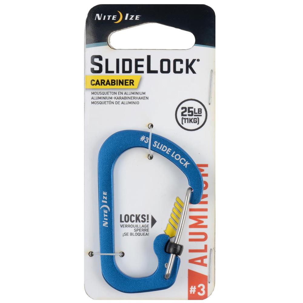 Slidelock Carabiner Aluminum #3 (Blue), 0094664040427