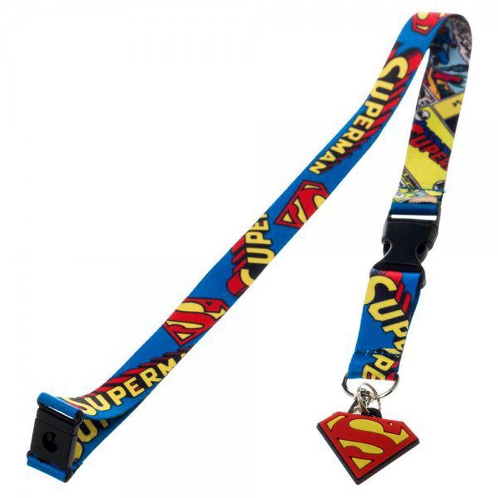 Dc Comics Superman Comic Lanyard With Charm And Id Badge Holder 