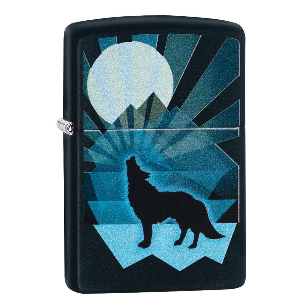 Zippo 218 Wolf and Moon Design Lighter, 0191693090727