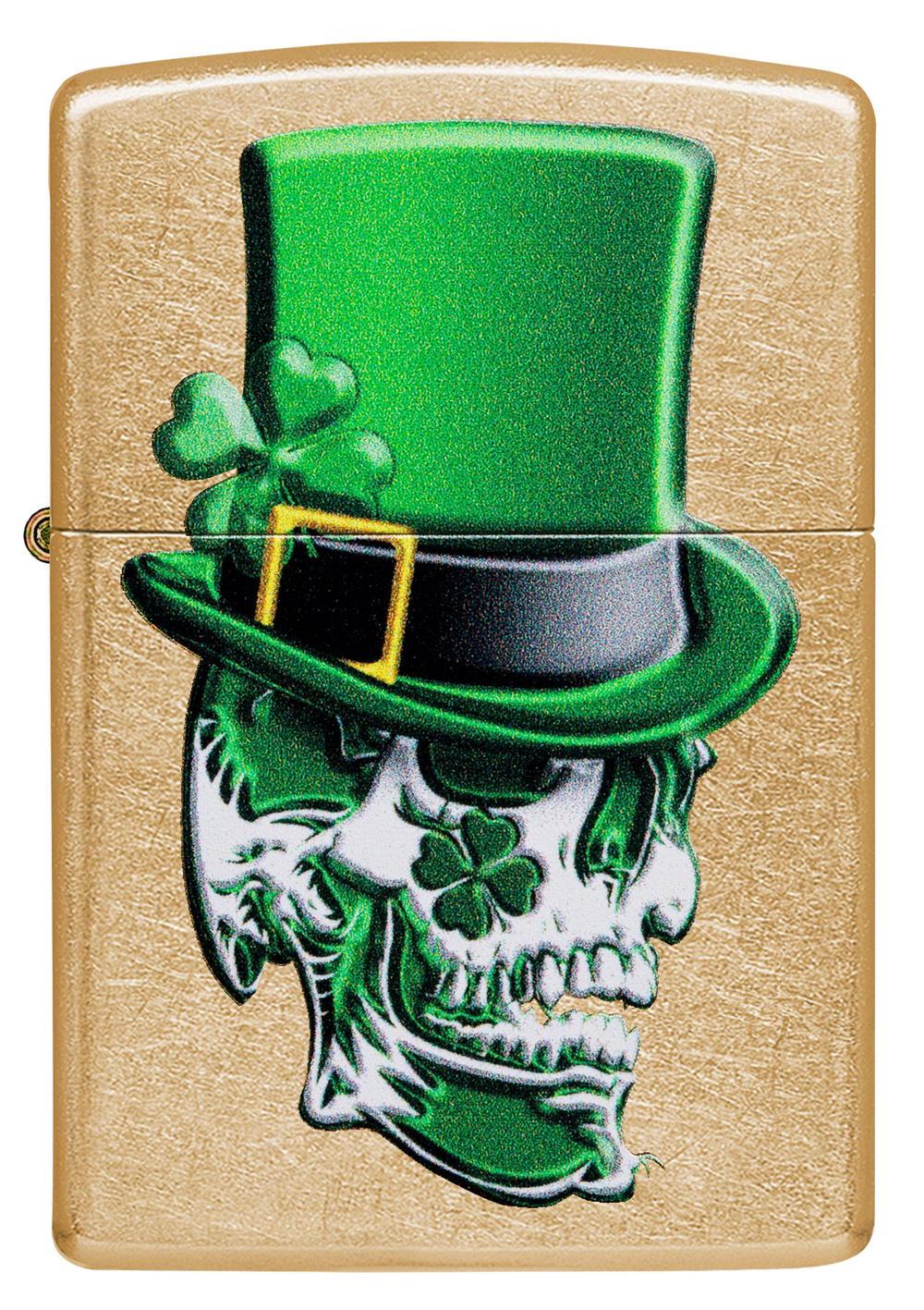 Zippo Gold Dust Irish Skull Lighter | Buy online at The Nile