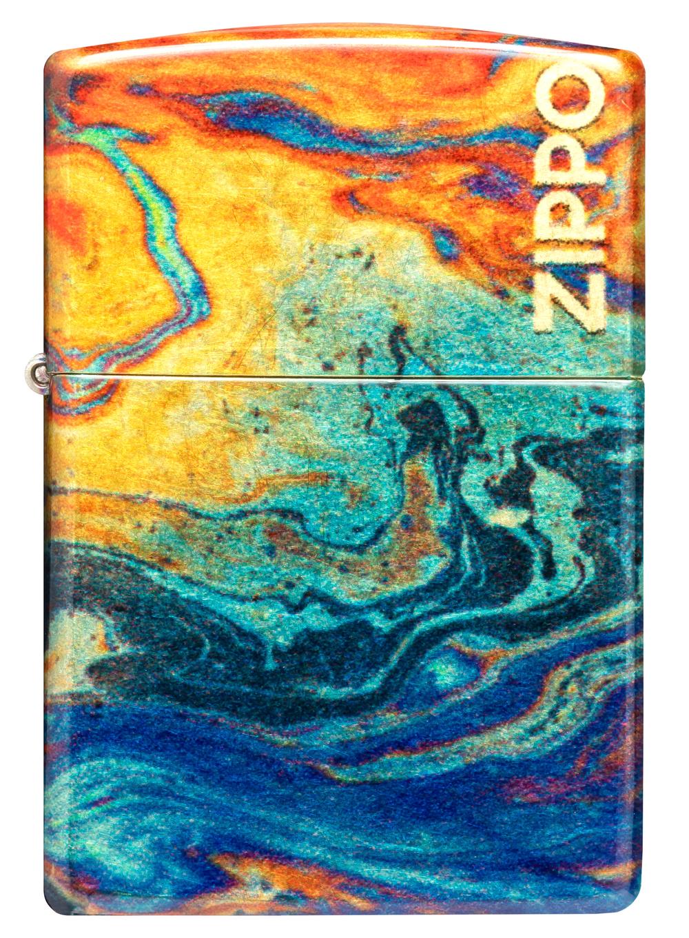 Zippo Colorful Lava Tumbled Brass Lighter, 0191693550443