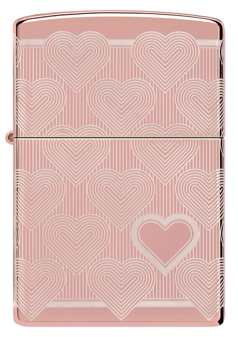 Zippo Heart Design Rose Gold Lighter, 0191693718966