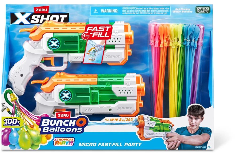 X-Shot Fast Fill Micro, 2 Pack with 3 Pack Bunch o Balloons, 0193052059994