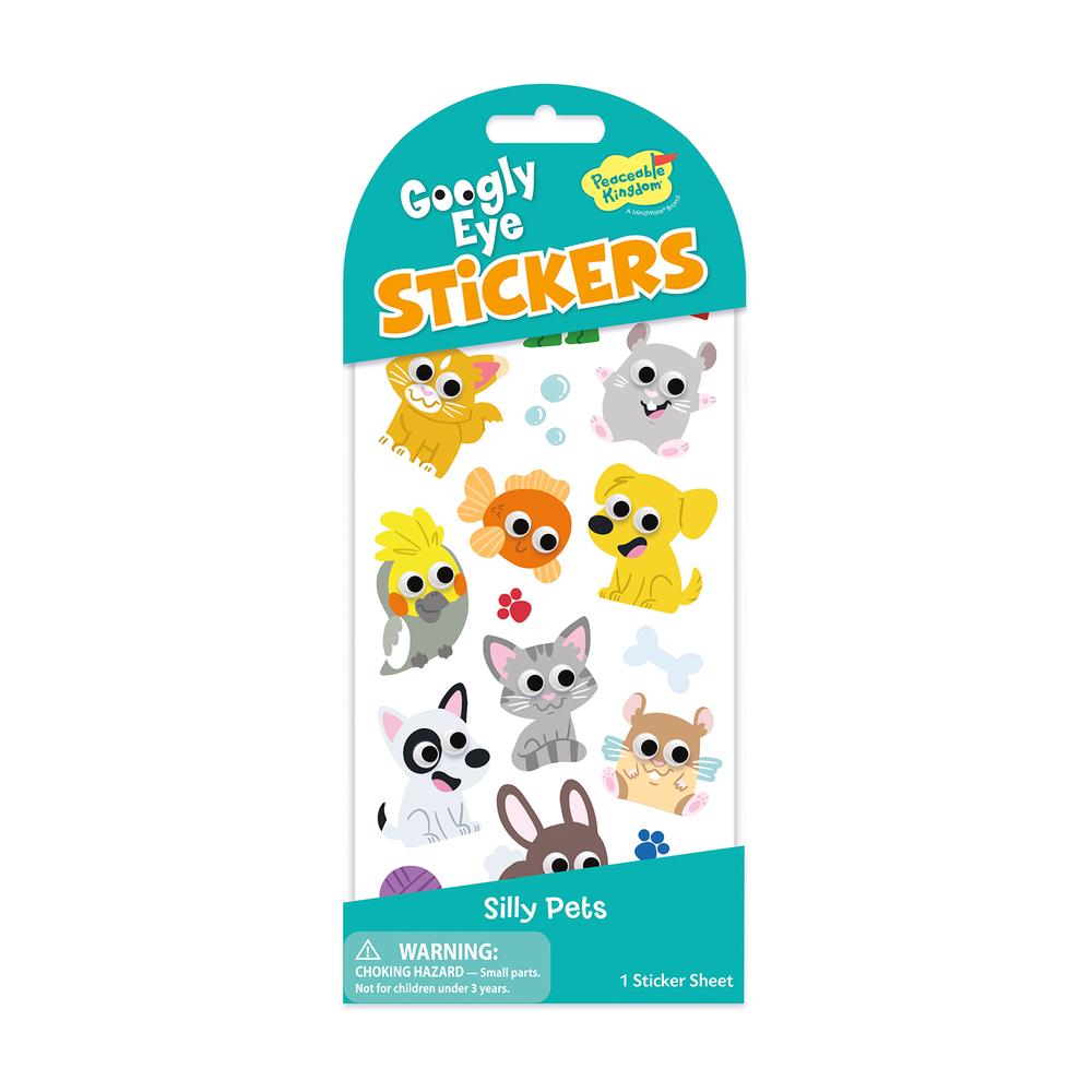 Peaceable Kingdom Googly Eye Stickers (Silly Pets), 0195130032981