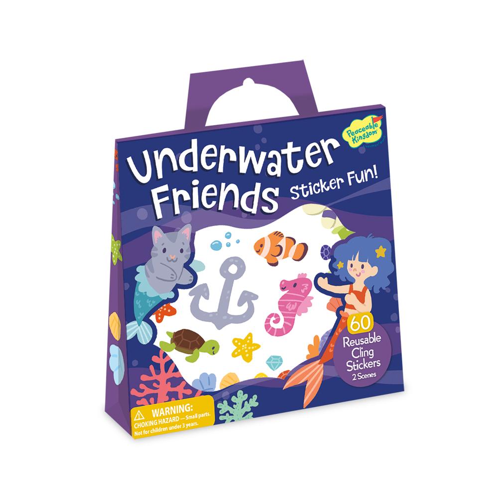 Peaceable Kingdom Reusable Sticker Tote (Underwater Friends), 0195130033063