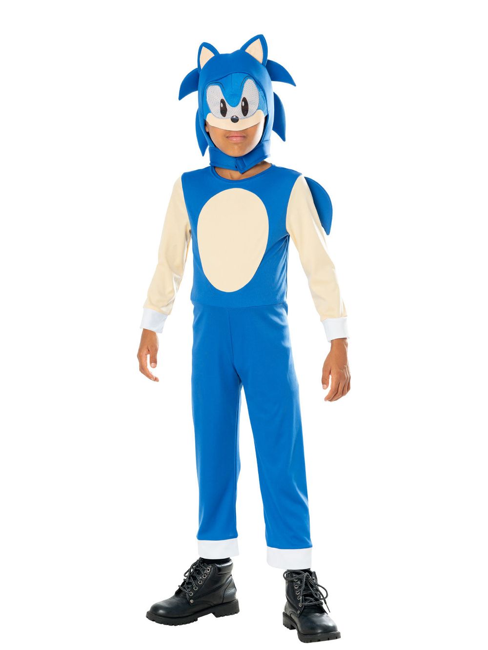 Sonic The Hedgehog Deluxe Kids Costume – Medium Blue Jumpsuit With Detachable Quills & Gloves