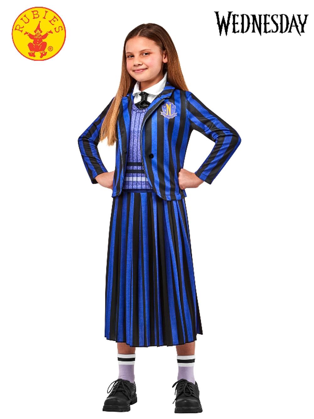 Netflix Wednesday: Nevermore Academy Uniform Costume (Blue), 0195884045473