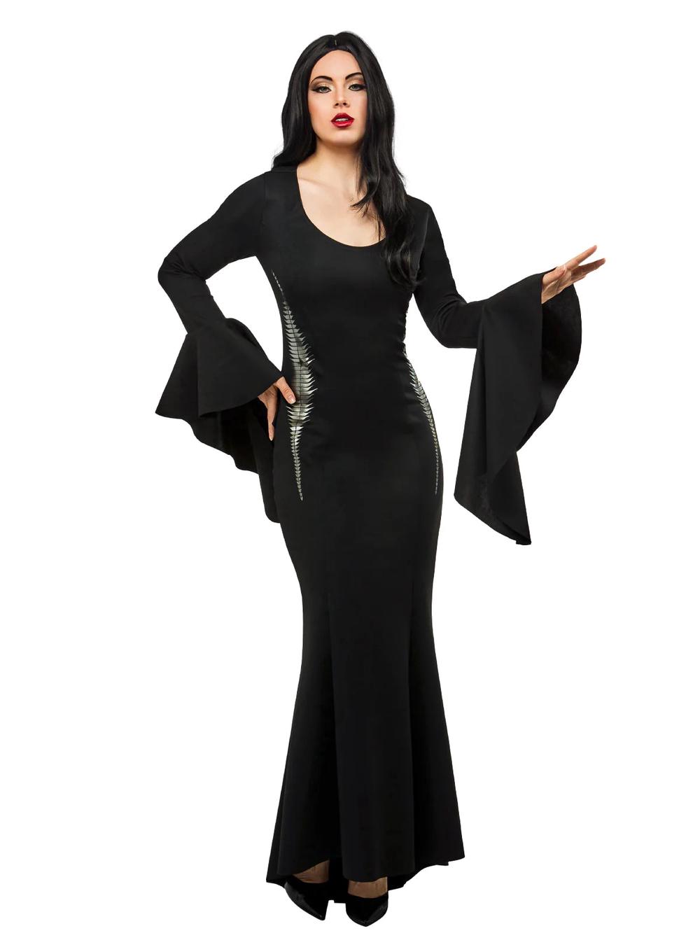 Morticia Deluxe Adult Costume (Wednesday), 0195884045633
