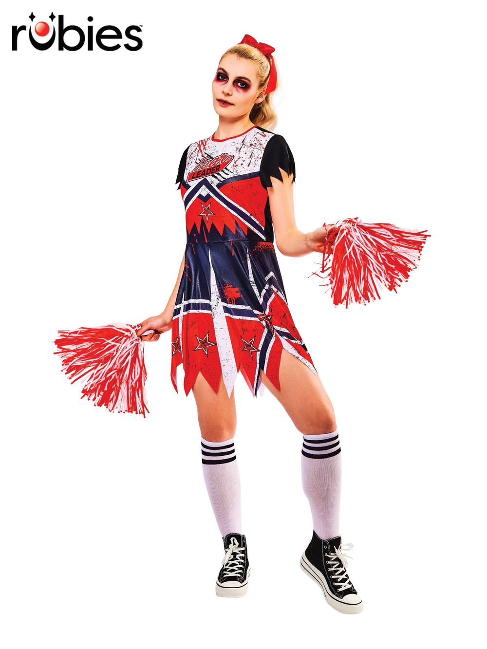 Zombie Cheerleader Adult Costume, 0195884132845
