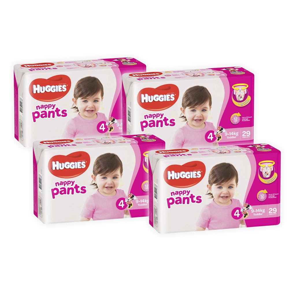 Huggies Ultra Dry Girls Nappy Pants, 116 Pack Toddler Size 4, Weight 914kg Buy online at