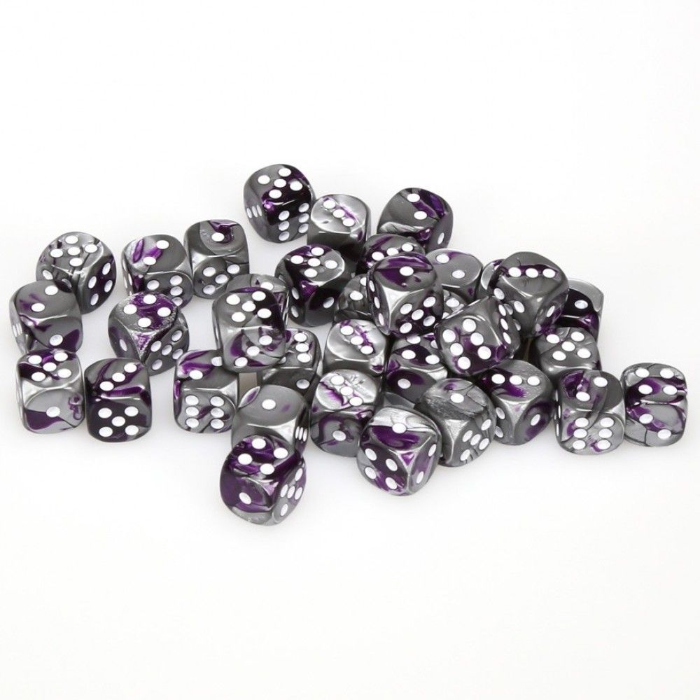 Chessex Dés Opaques Violet à Points Blancs - 12mm - Boîte De 36 Dés