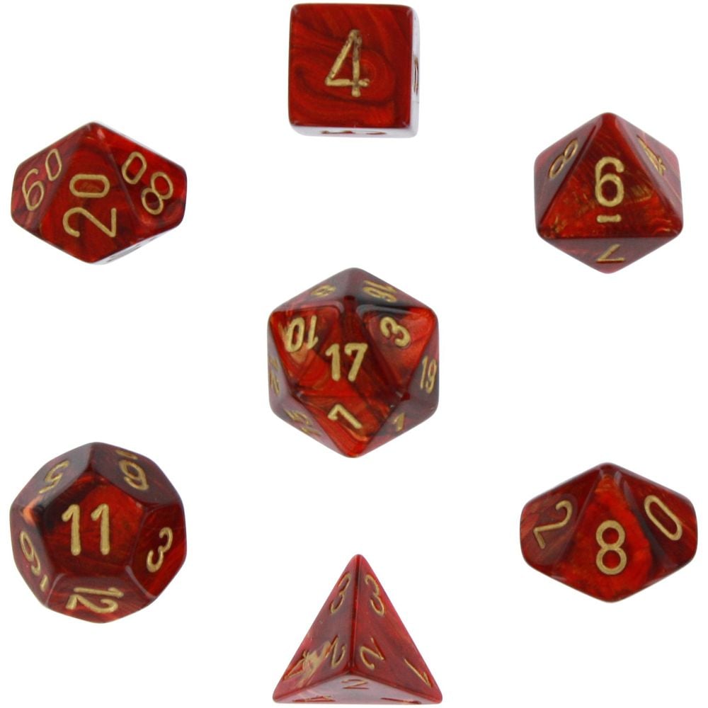 Chessex Polyhedral Dice - 7D Scarab Scarlet/Gold Set by Chessex - ISBN: 0601982024598